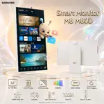 Samsung Smart Monitor M8 M80D 32-inch 4K UHD Smart Display with Remote Control – HDR10+, USB-C 65W, Smart TV Apps, SlimFit Camera, Speakers, SolarCell Remote, Wi‑Fi 5 & Tizen | WHITE 