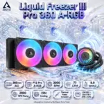 ARCTIC Liquid Freezer III Pro 360 ARGB CPU Cooler – 38mm Radiator, 3× P12 Pro 3000RPM Fans, 77 CFM, 6.9mmH₂O, VRM Fan & MX-6 | ACFRE00184A