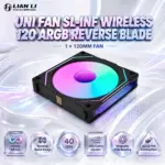 LIAN LI UNI FAN SL-INF Wireless 120 ARGB Reverse Blade Fan – 1 x 120mm Black Fan, Infinity Mirror Lighting, 40 LEDs, Magnetic FDB, Quick PIN Connection