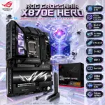 ASUS ROG Crosshair X870E HERO Motherboard – AM5 DDR5, 4x DIMMs 8600+MT/s (OC), PCIe 5.0, 5× M.2, WiFi 7, Dual LAN, USB4, SupremeFX Audio & 18+2+2 Power Design, for Ryzen 9000 - 8000 - 7000 Series | OPEN BOX