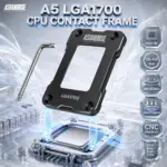 ASIAHORSE A5 Intel LGA1700 CPU Contact Frame – CNC Aluminum Anti-Bending Secure Frame for 12th/13th/14th Gen CPUs, H610/B660/Z690/Z790, Black