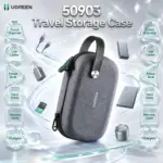 UGREEN 50903 Travel Storage Case – Universal Electronics Organizer for Cables, Power Banks, Hard Drives, Chargers & Accessories, Grey
