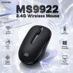 DOMEI MS9922 V1.0 2.4GHz Wireless Optical Mouse – Comfort Grip, Precise Tracking, Long Battery Life, Windows/macOS/Linux Compatible, Black