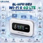 LB-LINK BL-MF618EU Wi-Fi 6 4G LTE CAT4 Portable MiFi Router, Up To 286Mbps, 1.44″ Color Display, 3000mAh Battery, 8.5-Hour Runtime, USB-C