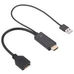 H146 HDMI To DisplayPort Active Converter Cable With USB Power, HDMI Male To DP Female, 4K 3840×2160 60Hz, Plug & Play, 20cm