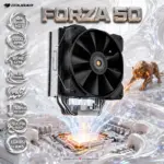 COUGAR FORZA 50 CPU Air Cooler – 4× 6mm HDT Heat Pipes, MHP120 2000RPM PWM Fan, 82.48CFM, Dual-Fan Ready, 155mm, LGA1851/LGA1700 & AM5/AM4 | BLACK & SILVER ~ CGR-FZA50