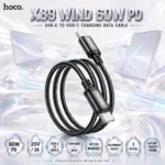 HOCO X89 Wind USB-C To USB-C 1m 60W PD Charging & Data Cable – 20V/3A Fast Charge, Nylon Braided Wire & Aluminum Alloy Connectors