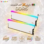 V-COLOR Manta XSky RGB DDR5 32GB (2x 16GB) 6000MHz CL30 1.35V  RAM – AMD EXPO, 1.35V, SK Hynix IC, RGB Gaming Memory With Aluminum Heatsink | White ~ TMXSAL1660830WWK