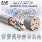NCTS CAT7 S/FTP Indoor Network Cable – 23AWG Solid (Copper-Clad Aluminum), 4-Pair Shielded, 500MHz, 100Ω, CM/CMR Grey PVC Structured Cabling, 64* 0.12AI Braiding Cover, 305-meters | NCTS-INSF071