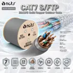 NCTS CAT7 S/FTP Outdoor Network Cable – 23AWG Solid Copper (Bare/Solid Copper), 4-Pair, 500MHz, 100Ω, Grey PVC/PE Dual Jacket, CM/CMR, 80 × 0.12 Al Braiding Cover (Shielding), 305-meters | NCTS-ONSF072