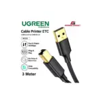 UGREEN US135 USB 2.0 A Male To B Male Printer/Scanner Cable, 3 m, Black, Gold-Plated