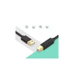 UGREEN US135 USB 2.0 A Male To B Male Printer/Scanner Cable, 3 m, Black, Gold-Plated - Image 4
