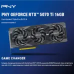 PNY GeForce RTX 5070 Ti OC 16GB GDDR7 Triple Fan 256-bit GPU With Blackwell Architecture, 8960 CUDA Cores, 28Gbps Speed, PCIe 5.0, 300W TDP, 4x Display Output, RGB Lighting , Stealth Mode | BLACK | 1 YEAR WARRANTY - Image 2
