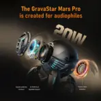 GravaStar Mars Pro Portable Bluetooth Loudspeaker With 20W Dual Speaker System, Passive Bass Radiator, 15H Playtime, RGB Lights, Dual Pairing, USB-C Charging, Volume Touch Controls | War Damaged Yellow - Image 3