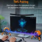 GravaStar Mars Pro Portable Bluetooth Loudspeaker With 20W Dual Speaker System, Passive Bass Radiator, 15H Playtime, RGB Lights, Dual Pairing, USB-C Charging, Volume Touch Controls | War Damaged Yellow - Image 6