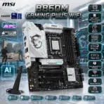 MSI B860M Gaming Plus WiFi mATX Motherboard With LGA 1851, 4x DDR5-8800+ OC, PCIe 5.0 x16, Triple M.2, Thunderbolt 4, WiFi 7, Bluetooth 5.4, 5G LAN, USB-C , Supports Intel® Core Ultra Processors (Series 2)