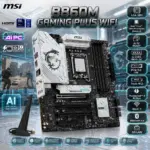 MSI B860M Gaming Plus WiFi mATX Motherboard With LGA 1851, 4x DDR5-8800+ OC, PCIe 5.0 x16, Triple M.2, Thunderbolt 4, WiFi 7, Bluetooth 5.4, 5G LAN, USB-C , Supports Intel® Core Ultra Processors (Series 2)