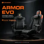 COUGAR ARMOR EVO Royal Gaming Chair –  4-Way Lumbar Support, Magnetic Memory Foam Pillow, 4D Armrests, 180° Recline & 160kg Support | Black & Gold - Image 2