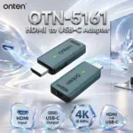ONTEN OTN-5161 HDMI to USB-C Adapter – HDMI Input to USB-C Output, Up to 4K@60Hz, Compact Plug-In Design