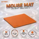 ONTEN OTN-MS101 Small Mouse Mat – 200 × 240 × 2mm Compact Mousepad With Premium Leather-Like Finish | Orange