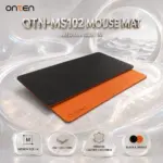 ONTEN OTN-MS102 Medium Mouse Mat – 240 × 400 × 2mm Mousepad With Premium Leather-Like Finish | Black & Orange