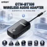 ONTEN OTN-BT106 Wireless Audio Adapter With Bluetooth 5.4, Dual TX/RX Modes, 3.5mm Audio Interface, Type-C Charging, 200mAh Battery & MIC Call Support