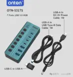 ONTEN OTN-5317S 7-Port USB 3.2 Gen 1 Hub – 3× USB-A + 4× USB-C 5Gbps Ports, Individual Controls, USB Type-B Uplink & DC 5V/3A Power - Image 5