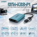 ONTEN OTN-KSS-P1 USB 3.2 Gen 2 10Gbps CFexpress Type B & XQD Card Reader With USB-C/USB 3.0, 1250Mbps CFexpress Read/Write, 500mm Cable