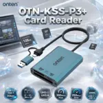 ONTEN OTN-KSS-P3+ USB 3.2 Gen 1 5Gbps CF, SDXC & Micro SDXC Card Reader with USB-C/USB 3.0, 300Mbps Read, 250Mbps Write, 500mm Cable