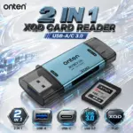 ONTEN OTN-CR635 2-in-1 USB-A/C 3.0 XQD Card Reader – Compact Dual-Connector XQD Reader for Fast, Direct Access on Compatible USB-A and USB-C Devices