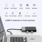 ONTEN OTN-5215B USB 3.0 6-in-1 Card Reader – XQD, CF, SD & TF Support, Dual USB 3.0 Ports, Card-to-Card Copy, Micro-USB Power & 0.2m Cable - Image 2