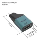 ONTEN OTN-UC102 USB-C to HDMI HD Video Adapter – 4K@60Hz, Aluminium Alloy + ABS, 52.4×25.7×14mm, for MacBook Pro/Air, iPad Pro, Dell XPS, Cellphones, PCs & Tablets - Image 3