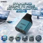 ONTEN OTN-UC102 USB-C to HDMI HD Video Adapter – 4K@60Hz, Aluminium Alloy + ABS, 52.4×25.7×14mm, for MacBook Pro/Air, iPad Pro, Dell XPS, Cellphones, PCs & Tablets