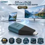 ONTEN OTN-UC103 USB-C to DisplayPort HD Video Adapter – 8K@60Hz, Aluminium Alloy + ABS, for MacBook Pro/Air, iPad Pro, Dell XPS, Cellphones, PCs & Tablets