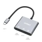 ONTEN OTN-9175S 3-in-1 USB-C to Dual HDMI Adapter, 4K@60Hz + 2K@60Hz, PD 3.0 100W Charging, SST or Extended Display Support, Compact Multi-Monitor Hub for USB-C Devices and Laptops - Image 3