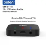 ONTEN OTN-BT102 2-in-1 Wireless Audio Receiver & Transmitter – Bluetooth 5.0 Audio Adapter With 3.5mm I/O, A2DP & AVCP Support, >95dB SNR, 20m Range, and 5V Power - Image 5