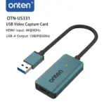 ONTEN OTN-US331 USB 3.0 Video Capture Card, HDMI Input Up to 4K@60Hz, USB-A Output Up to 1080P@60Hz with Integrated USB Cable - Image 4