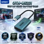 ONTEN OTN-US331 USB 3.0 Video Capture Card, HDMI Input Up to 4K@60Hz, USB-A Output Up to 1080P@60Hz with Integrated USB Cable