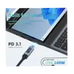 ONTEN OTN-CC212 USB4 / Thunderbolt 4 USB-C Cable, 240W PD 3.1, 40Gbps Data, 8K@60Hz Video, Digital Display, USB-C to USB-C, 1.2M — Black - Image 7