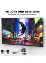 ONTEN OTN-UC956 USB-C to USB-C & HDMI Display Cable, 4K@30Hz Video Support, Braided 2M Cable with Modern Connector Design - Image 6
