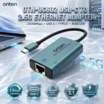ONTEN OTN-UC602 USB-C to 2.5G Ethernet Adapter, 2500Mbps Type-C to RJ45 LAN Network Adapter, USB 3.1, Thunderbolt 4/3 Compatible for Laptops, Tablets, MacBook, iPad, iMac & More