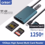 ONTEN OTN-KSS-P22 CFexpress Type B & SD 4.0 Card Reader, USB 3.2 Gen 2 10Gbps, USB-C with USB-A Adapter, SD/SDXC/UHS-II Support - Image 2