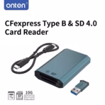 ONTEN OTN-KSS-P22 CFexpress Type B & SD 4.0 Card Reader, USB 3.2 Gen 2 10Gbps, USB-C with USB-A Adapter, SD/SDXC/UHS-II Support - Image 4