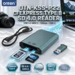 ONTEN OTN-KSS-P22 CFexpress Type B & SD 4.0 Card Reader, USB 3.2 Gen 2 10Gbps, USB-C with USB-A Adapter, SD/SDXC/UHS-II Support