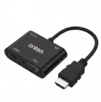 ONTEN OTN-5165HV HDMI to HDMI & VGA with Audio Adapter, HDMI Male to HDMI Female + VGA Female Converter with 5V/1A Power Support - Image 4