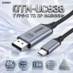ONTEN OTN-UC938 USB Type-C to DisplayPort Cable – 8K@60Hz, 1.8M, ABS + Metal Alloy, Gray