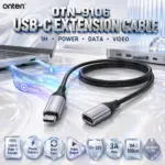 ONTEN OTN-9106-1M USB-C Male-to-Female Full-Function Extension Cable – 1M, Power Delivery, Data Sync, Video Output, 5V–20V 3A, Aluminum Alloy + TPE