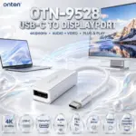 ONTEN OTN-9528 USB-C to DisplayPort Adapter – 4K@60Hz, Audio + Video Transmission, Plug & Play, No Driver, Compact Type-C to DP Converter