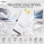 ONTEN OTN-5125 HDMI to VGA Female Mini Converter – HDMI Male to VGA Female, High-Definition Video, Plug & Play, No Driver, Compact Design