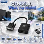 ONTEN OTN-5138S-0.22M VGA to HDMI Converter – 0.22M Compact VGA Male to HDMI Female Adapter, Black